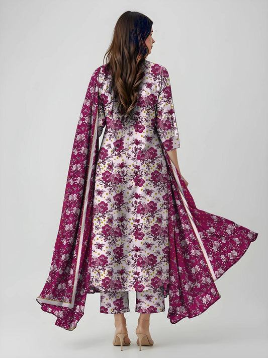 3 Pcs Women's Unstitched Printed Suit